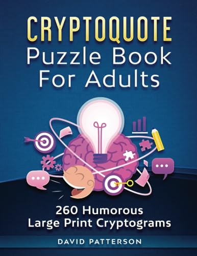 Cryptoquote Puzzle Book For Adults – 260 Humorous Large Print Cryptogr…