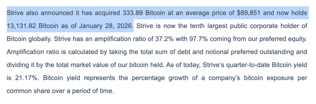 Strive ($ASST) Pays Off Semler Debt, Buys $29M In Bitcoin
